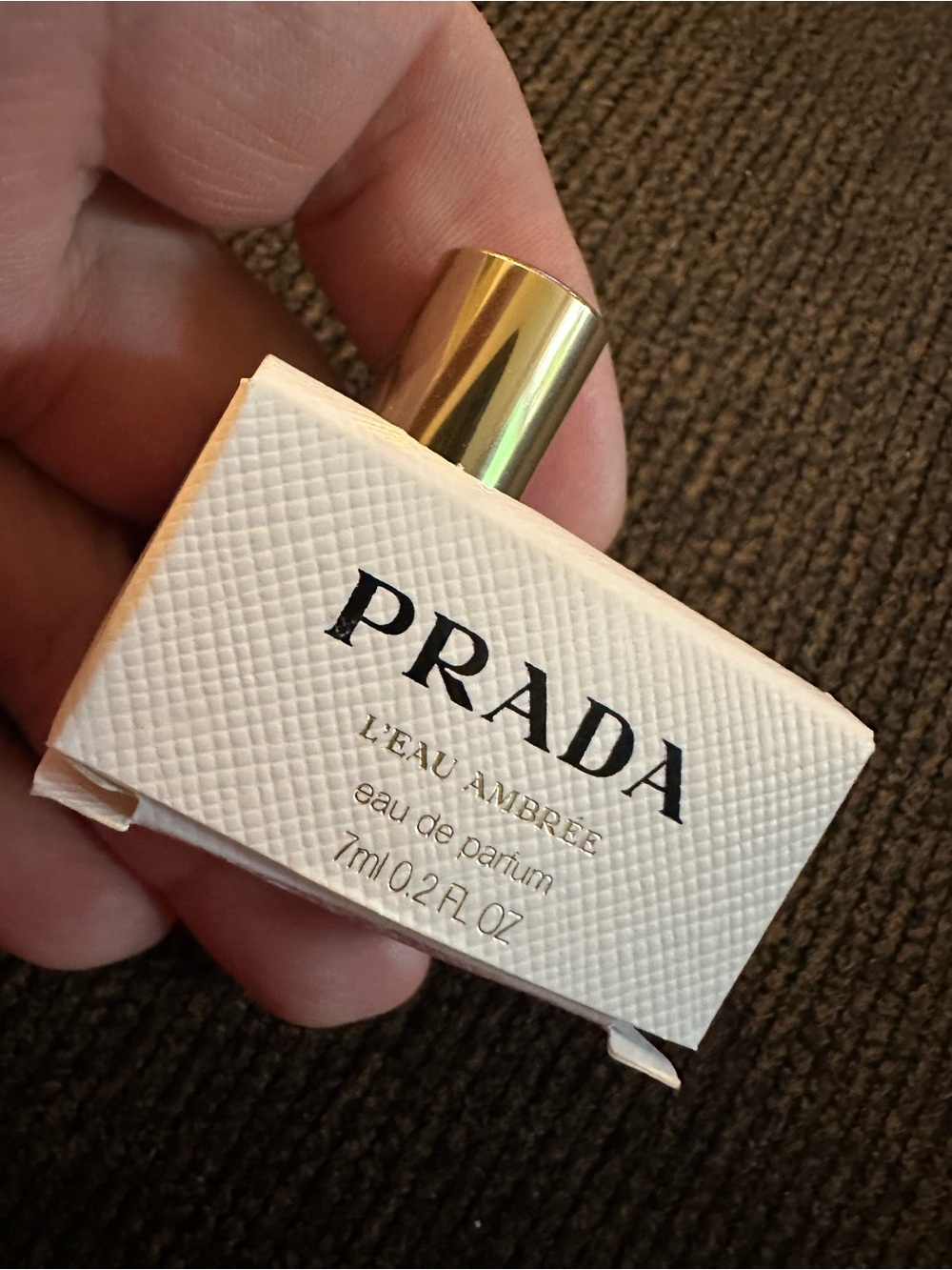 Prada L'EAU AMBRÉE Perfume Bottle — White & Gold Accents - Picture 7 of 7